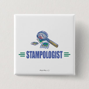 Humorous Stamp Collecting Pinback Button