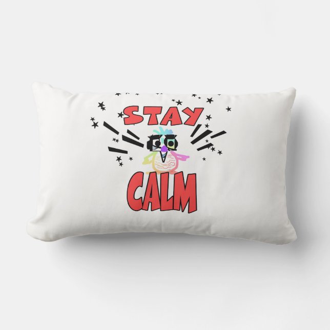 HUMOROUS STAY CALM LUMBAR PILLOW (Front)