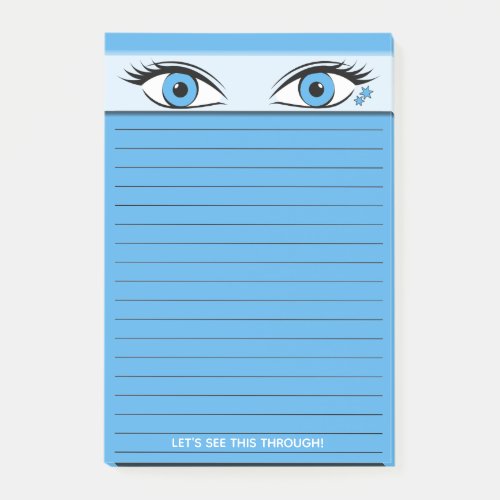 Humorous Steely Blue Eyes Staring Atop Lined