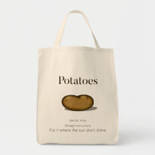 Humorous Storage Instructions Potato Sack Shopping Tote Bag