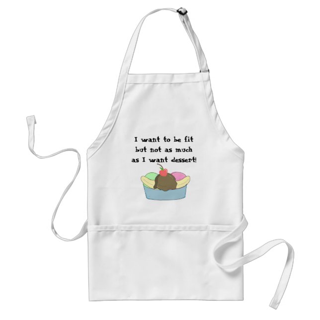 Humorous Sundae Saying Adult Apron (Front)