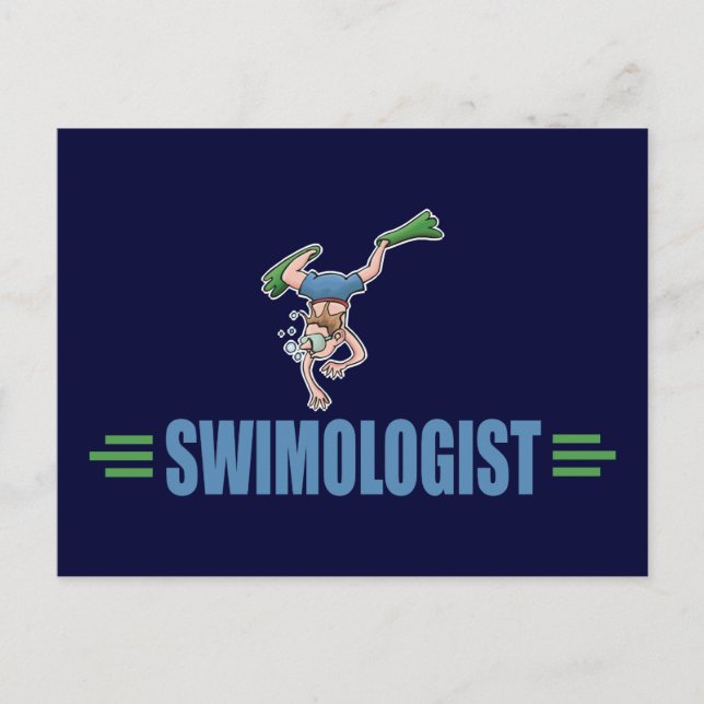 Humorous Swimming Postcard (Front)