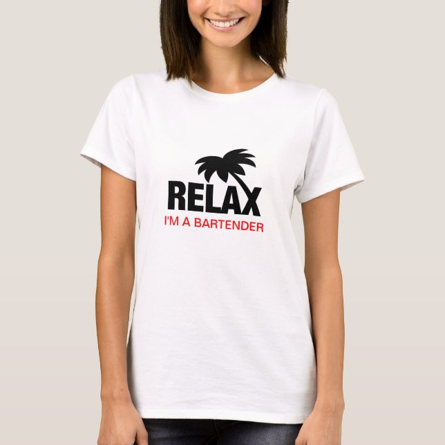 Humorous T-shirt for bartenders with funny saying (Front)