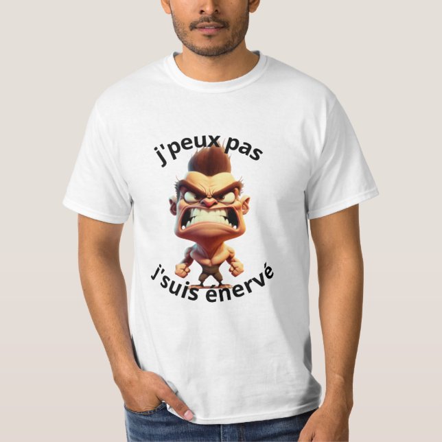 humorous t t-shirt I can't get angry (Front)