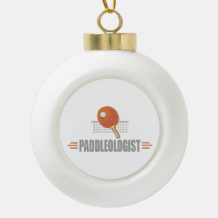 Humorous Table Tennis Ceramic Ball Christmas Ornament