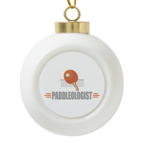 Humorous Table Tennis Ceramic Ball Christmas Ornament