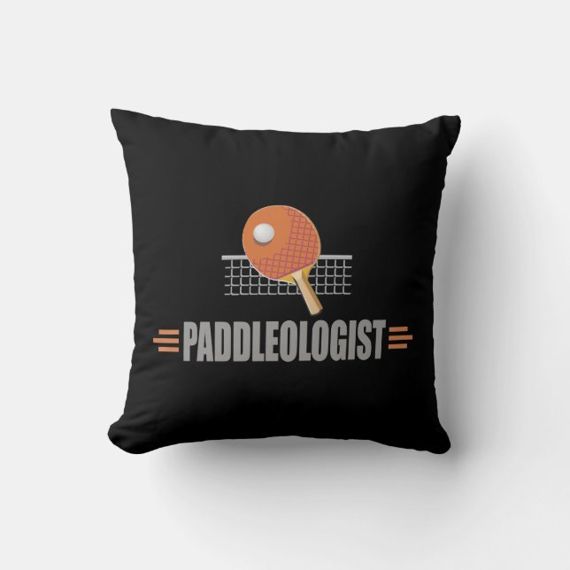 Humorous Table Tennis Throw Pillow (Front)