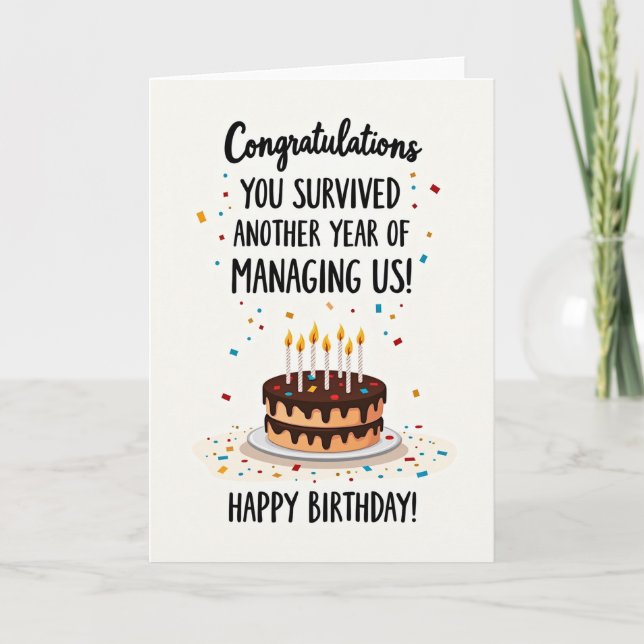 Humorous Team Birthday Card (Front)