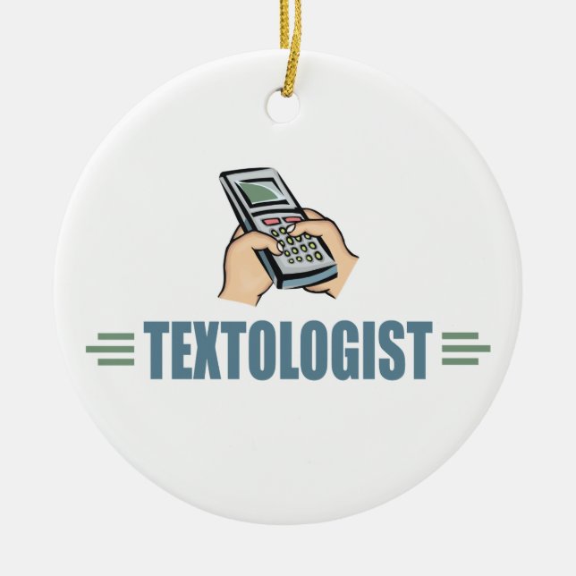 Humorous Texting Ceramic Ornament (Front)