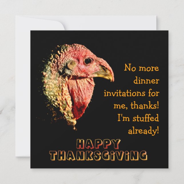 Humorous Thanksgiving Dinner Party Invitations (Front)
