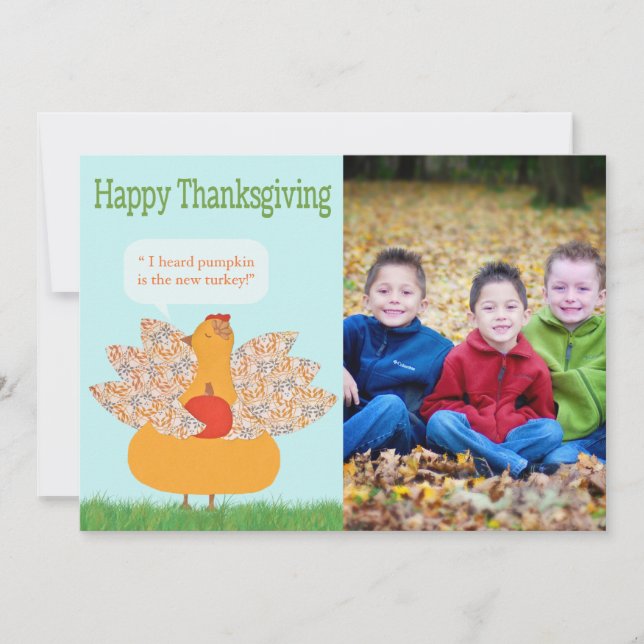 Humorous Thanksgiving photo Card- TBO Holiday Card (Front)