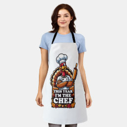 Humorous Thanksgiving Turkey Design Apron