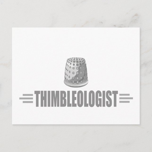 Humorous Thimble Sewing Postcard (Front)