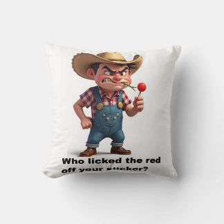 Humorous throw pillow