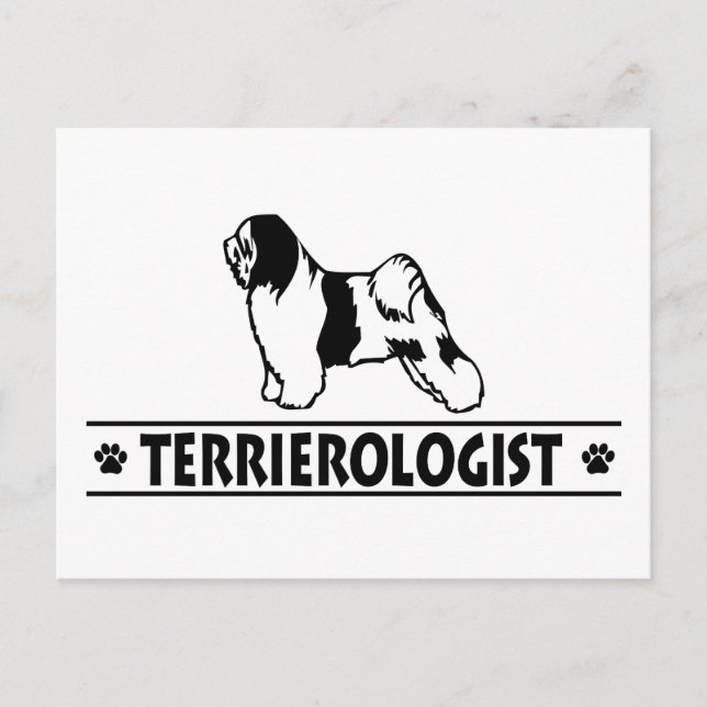 Humorous Tibetan Terrier Postcard (Front)