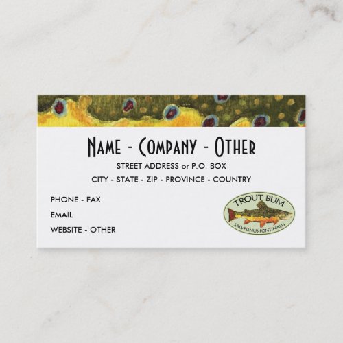 Humorous Title for Trout Addicts Business Card