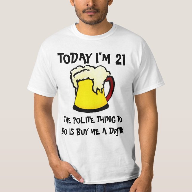 Humorous Today is My Birthday Beer Mug T-Shirt (Front)