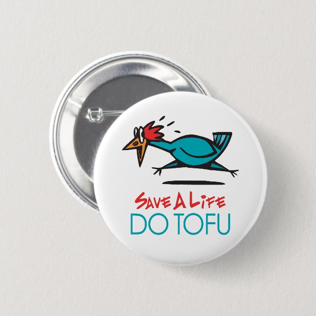 Humorous Tofu Design Button (Front & Back)