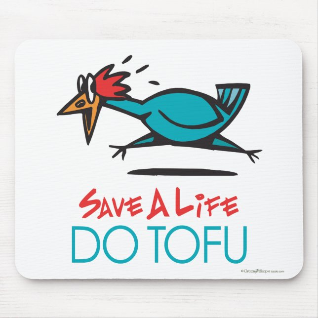 Humorous Tofu Design Mouse Pad (Front)