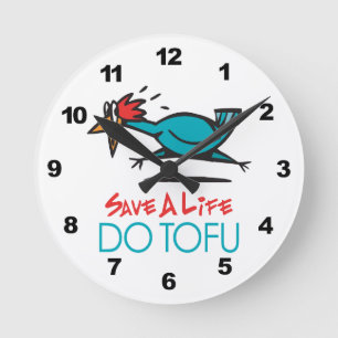 Humorous Tofu Design Round Clock
