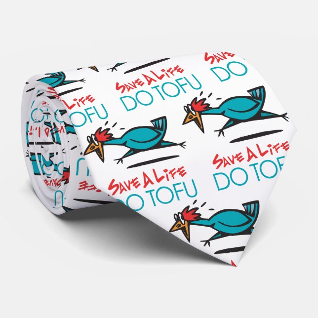 Humorous Tofu Vegetarian Neck Tie (Rolled)