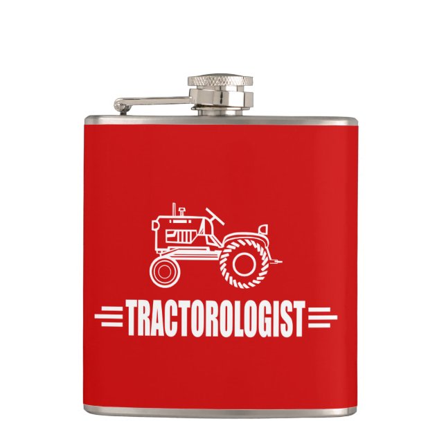 Humorous Tractor Lover Flask (Front)