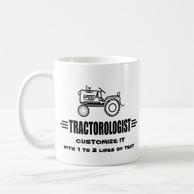 Humorous Tractor Racing Coffee Mug (Left)