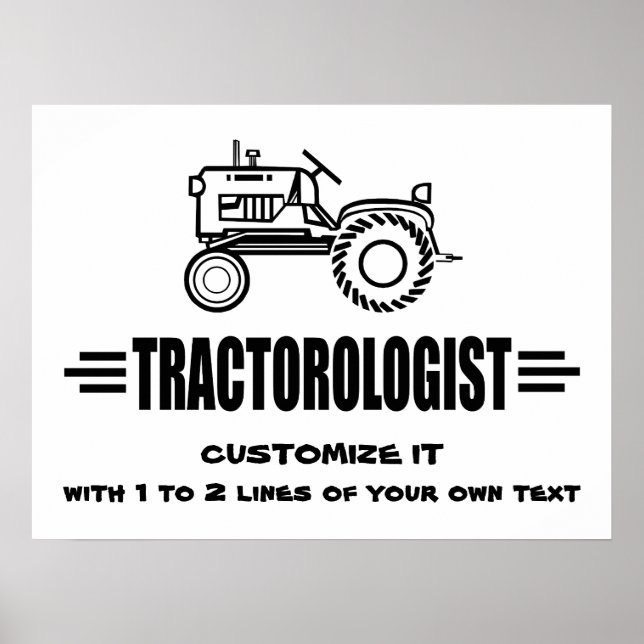 Humorous Tractor Racing Poster (Front)