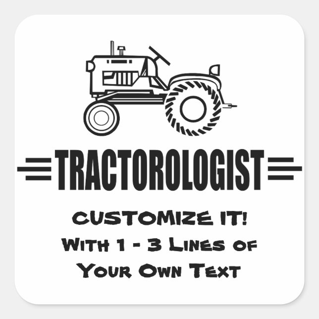 Humorous Tractor Racing Square Sticker (Front)