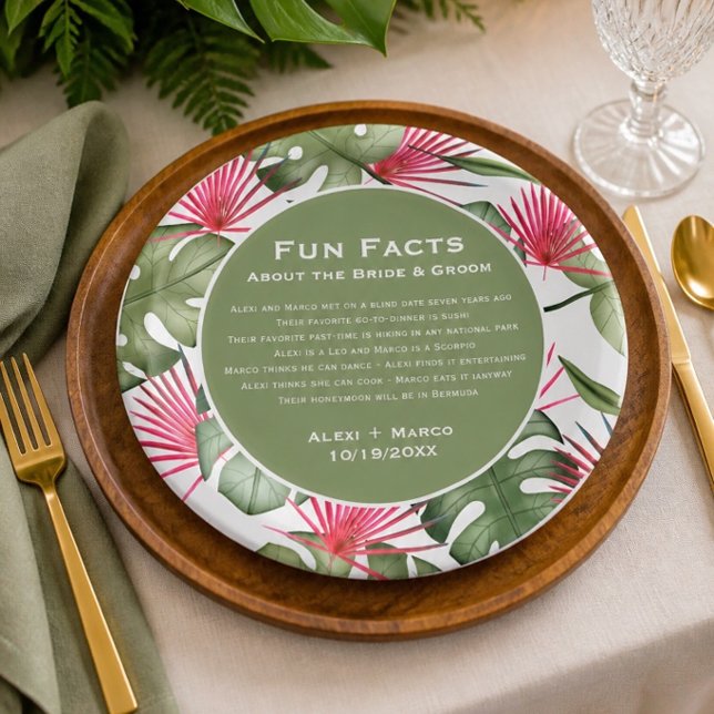 Humorous Tropical Wedding Paper Plates (Creator Uploaded)