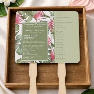 Humorous Tropical Wedding Program Set of Fans