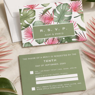 Humorous Tropical Wedding RSVP / Response Card