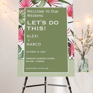 Humorous Tropical Wedding Welcome Sign