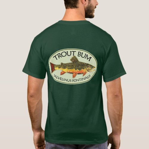 Humorous TROUT BUM Fly Fishing Fishermans T_Shirt