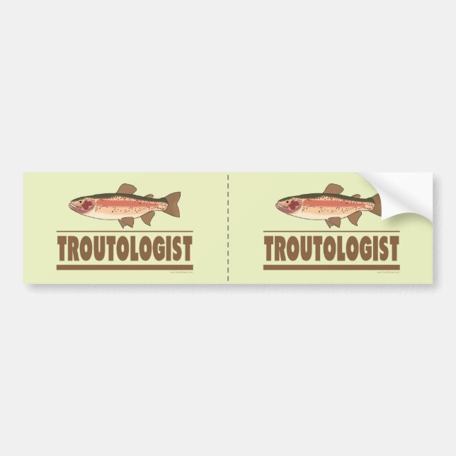 Humorous Trout Bumper Sticker (Front)
