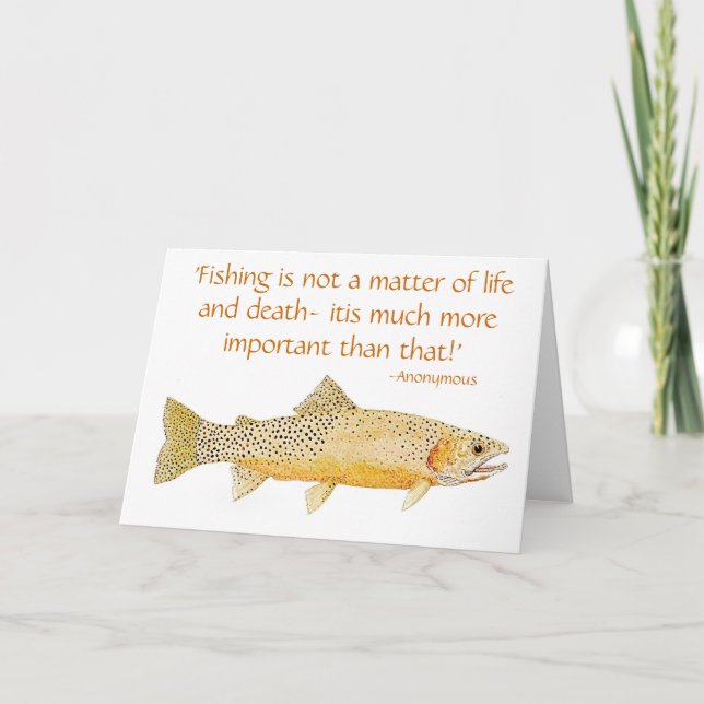 Humorous Trout Card with quote 2 (Front)
