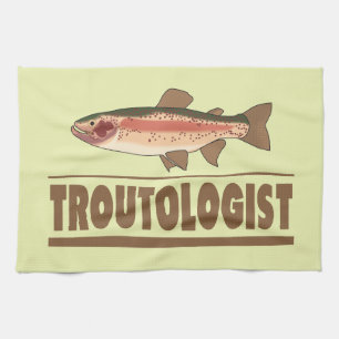 Humorous Trout Fisherman Towel