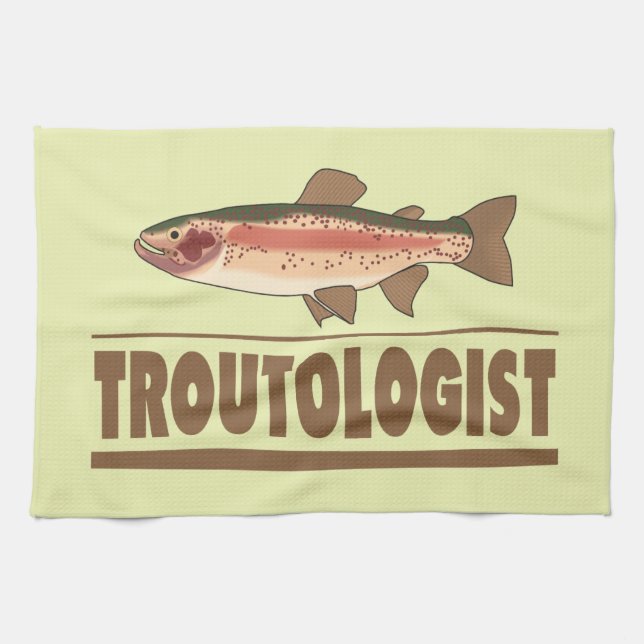 Humorous Trout Fisherman Towel (Horizontal)