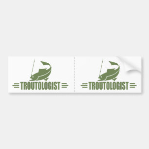 Humorous Trout Fishing Bumper Sticker