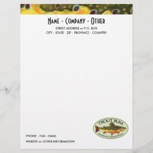 Humorous Trout Fishing Letterhead