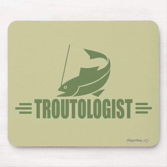 Humorous Trout Fishing Mouse Pad (Front)