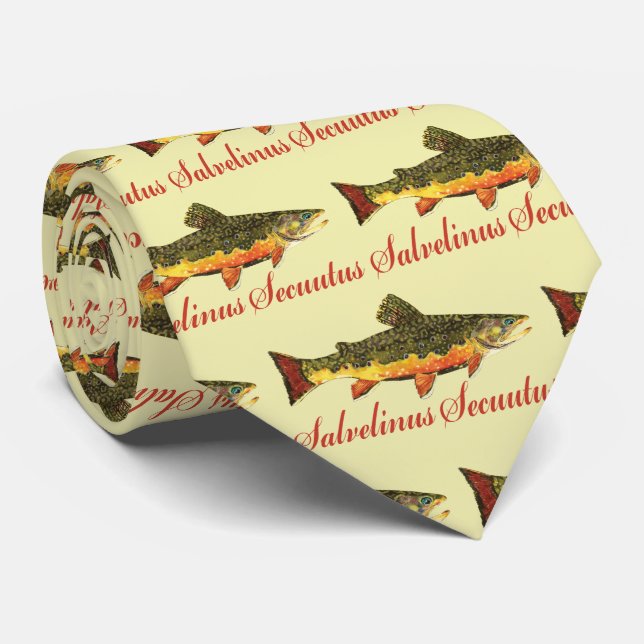 Humorous Trout Fishing Neck Tie (Rolled)