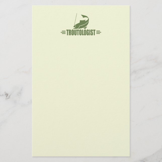 Humorous Trout Fishing Stationery (Front)