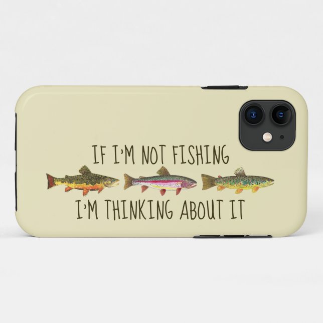 Humorous Trout FIy Fishing Angler Case-Mate iPhone Case (Back (Horizontal))