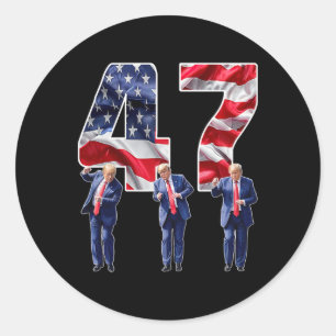 Humorous Trump Funny Victory Dance Trump Dancing A Classic Round Sticker