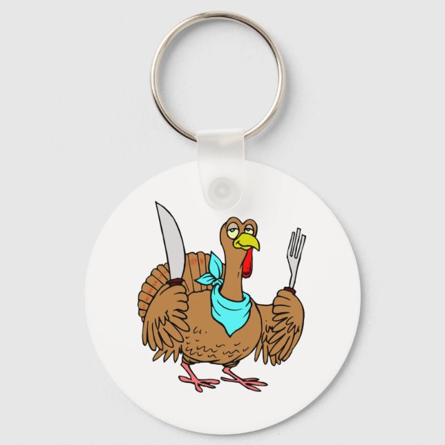 Humorous Turkey Keychain (Front)