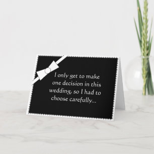 Humorous Usher Request Card From the Groom