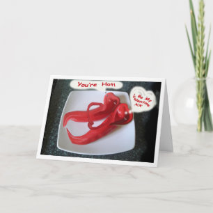 Humorous Valentine Card - Red Hot Chilli Peppers