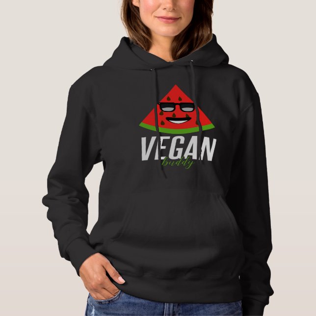Humorous Vegan Buddy Artwork Hoodie (Front)