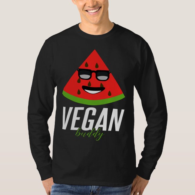 Humorous Vegan Buddy Artwork T-Shirt (Front)